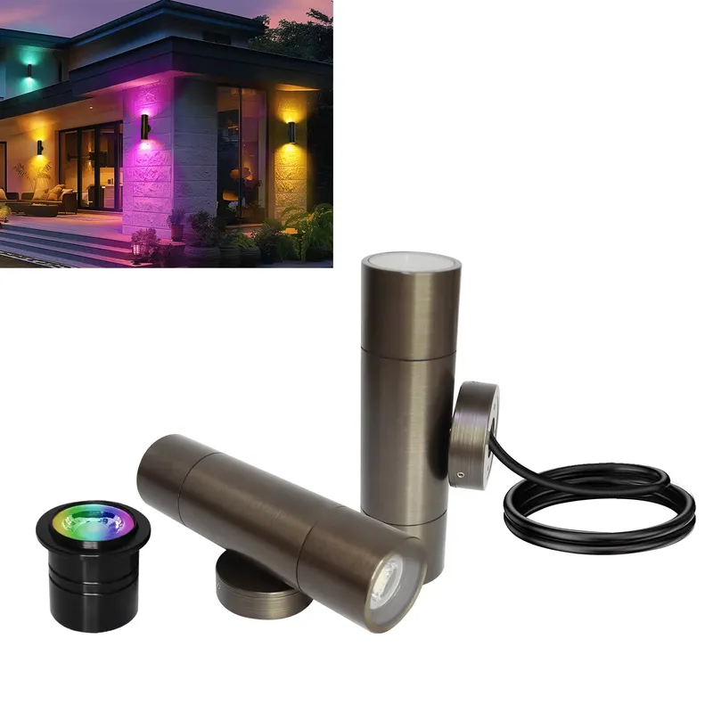 Smart Garden Outdoor - Wytrzymała mosiężna zewnętrzna lampa ścienna LED