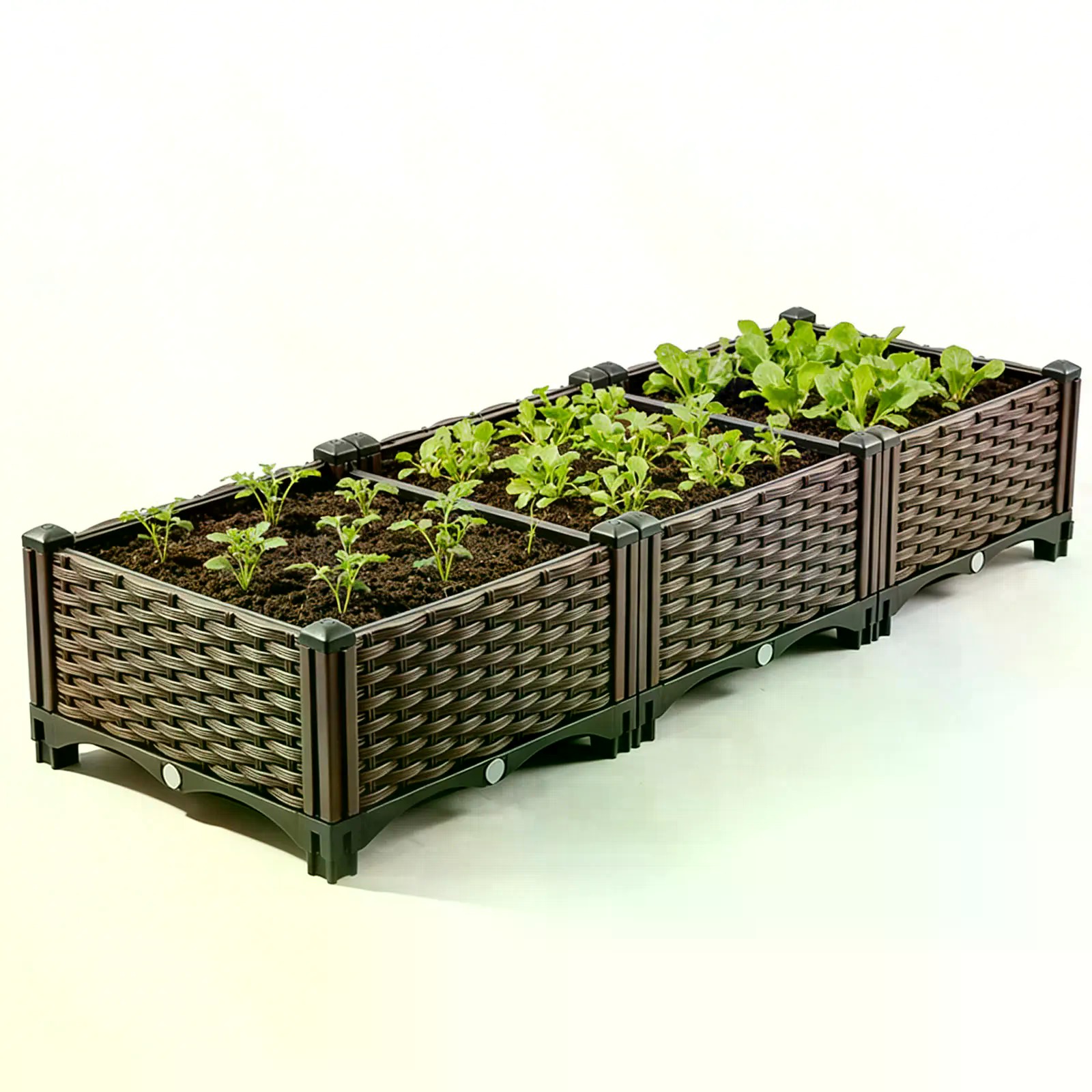 Indoor Herb Garden Kit - Zestaw do samodzielnego montażu prostokątnej, podwyższonej