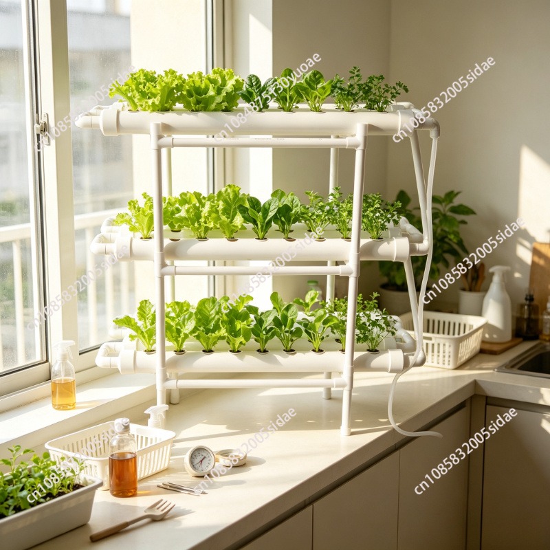 Indoor Herb Garden Kit - 3-poziomowy hydroponiczny system uprawczy, 108 miejsc,